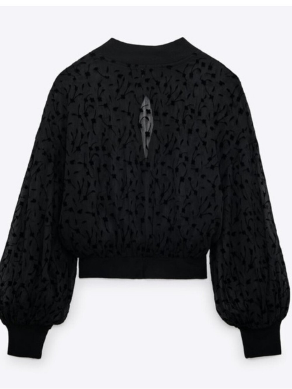 Zara Elegant Semi Sheer Black Blouse Top - Picture 4 of 12